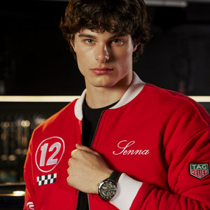 Ayrton Senna F1 x Tag Heuer Varsity Jacket - Red - image 4