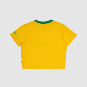 Ayrton Senna F1 Women's Brazil Crop T-Shirt - Yellow - image 2