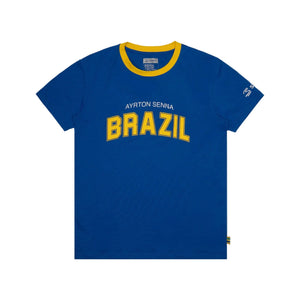 Ayrton Senna F1 Brazil T-Shirt - Blue - image 1