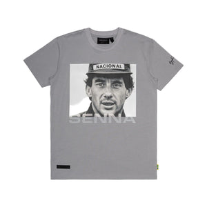 Ayrton Senna F1 Icon T-Shirt - Ash/White - image 1