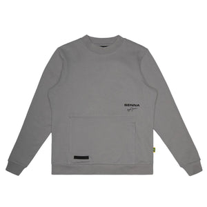 Ayrton Senna F1 Signature Crew Sweatshirt - Ash/Black - image 1