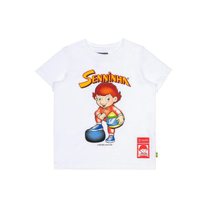 Ayrton Senna F1 Kids Senninha Figure T-Shirt - Youth White - image 1