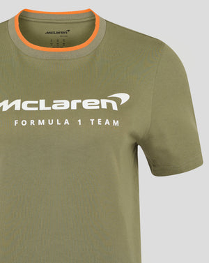 McLaren F1 Women's Core Essentials Logo T-Shirt - Deep Lichen Green/White/Orange/Black/Pink - image 8