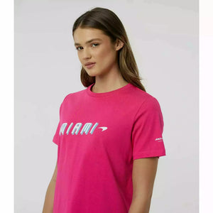 McLaren F1 Women's Miami Neon Graphic T-Shirt-White/Vice Blue/Beetroot Purple/Crystal Rose - image 11