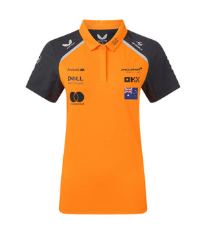 McLaren F1 Women's 2025 Oscar Piastri Team Drivers Polo Shirt- Papaya - image 1