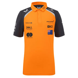McLaren F1 Kids 2025 Oscar Piastri Team Drivers Polo Shirt- Youth Papaya - image 1