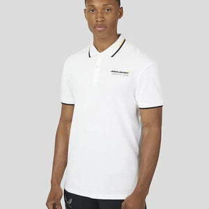 McLaren F1 Men's Core Essentials Small Logo Polo Shirt -Papaya/Vega Blue/Phantom/White/Black - image 1