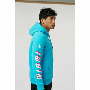 McLaren F1 Men's Miami Neon Logo Hoodie -Black/Vice Blue/Aqua Sky - image 3
