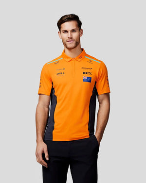 McLaren F1 Men's Oscar Piastri Team Drivers Polo Shirt - Papaya - image 3