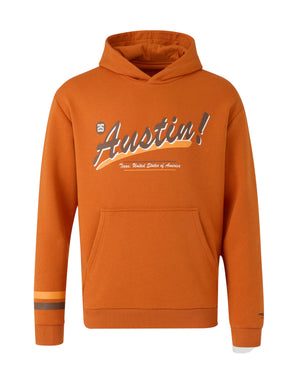 McLaren F1 USA Austin GP Stripe Sleeve Hoodie - Burnt Orange - image 1