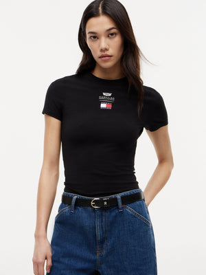 Cadillac F1 Racing Women's Logo Fitted T-Shirt - Black - image 5