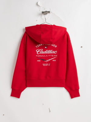 Cadillac F1 Racing Women's Boxy Varsity Hoodie - Red - image 2