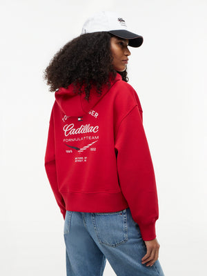 Cadillac F1 Racing Women's Boxy Varsity Hoodie - Red - image 3