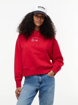 Cadillac F1 Racing Women's Boxy Varsity Hoodie - Red - image 7