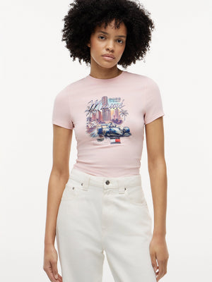 Cadillac F1 Racing Women's Special Edition Miami GP Fitted T-Shirt - Pink - image 1