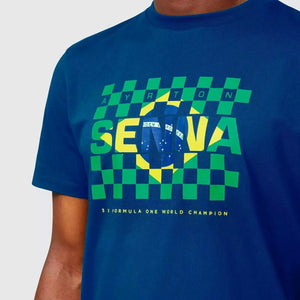 Ayrton Senna Men's Fanwear Flag T-Shirt - Navy - image 5