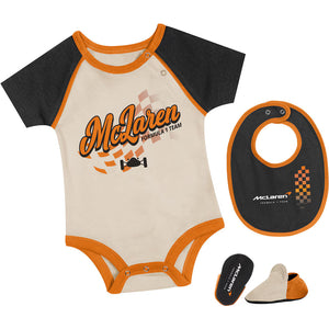 McLaren F1 x Outerstuff Infant Finish Line Bib and Bootie Set - New Born - image 1