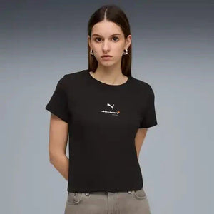 McLaren F1 Women's Core Essentials T-Shirt - Puma Black/White Glow Heather - image 3